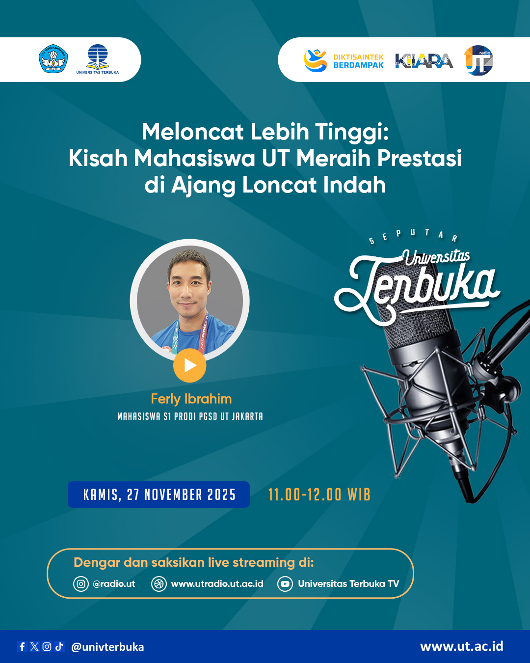 Meloncat Lebih Tinggi: Kisah Mahasiswa UT Meraih Prestasi di Ajang Loncat Indah