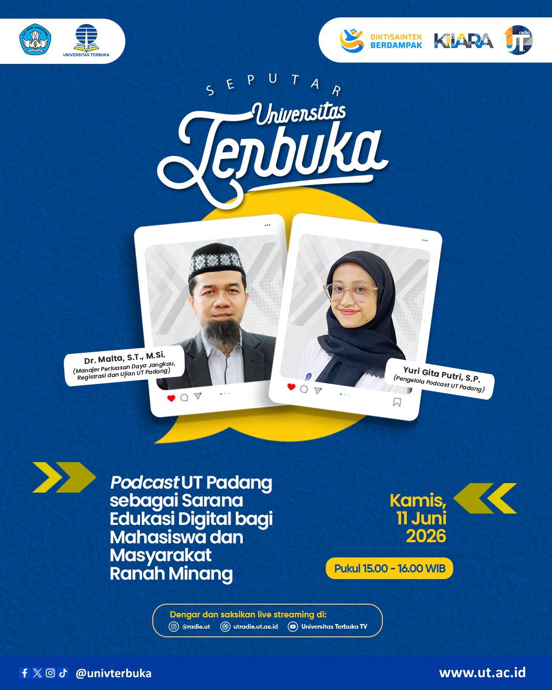 Podcast UT Padang sebagai Sarana Edukasi Digital bagi Mahasiswa dan Masyarakat Ranah Minang 
