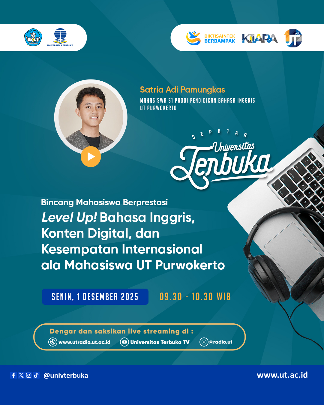 Satria Adi Pamungkas (Mahasiswa S1 Prodi Pendidikan Bahasa Inggris UT Purwokerto)