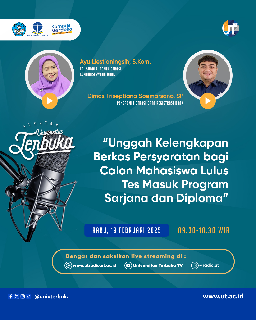 Unggah Kelengkapan Berkas Persyaratan bagi Calon Mahasiswa Lulus Tes Masuk Program Sarjana dan Diploma