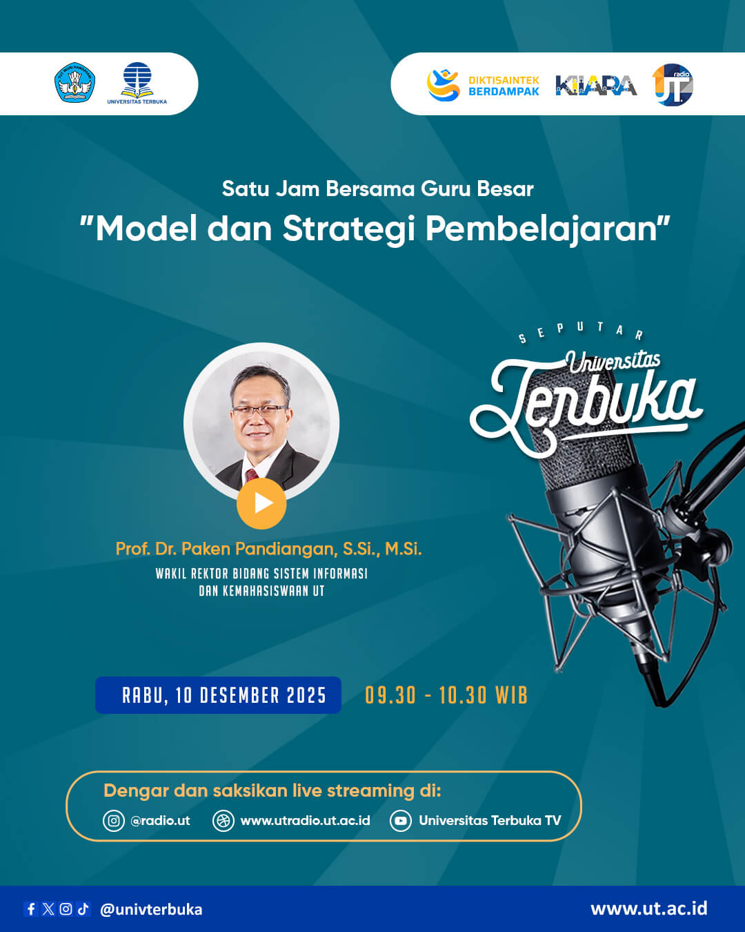 Satu Jam Bersama Guru Besar: Model dan Strategi Pembelajaran