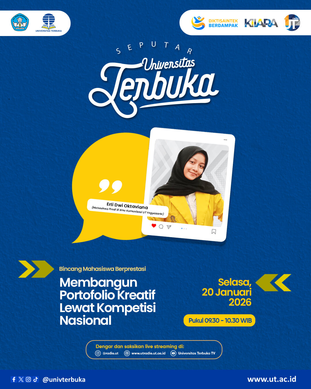 Bincang Mahasiswa Berprestasi "Membangun Portofolio Kreatif Lewat Kompetisi Nasional"