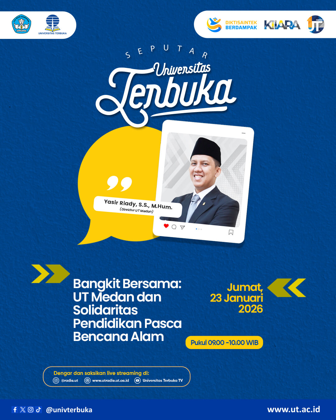 Bangkit Bersama: UT Medan dan Solidaritas Pendidikan Pasca Bencana Alam