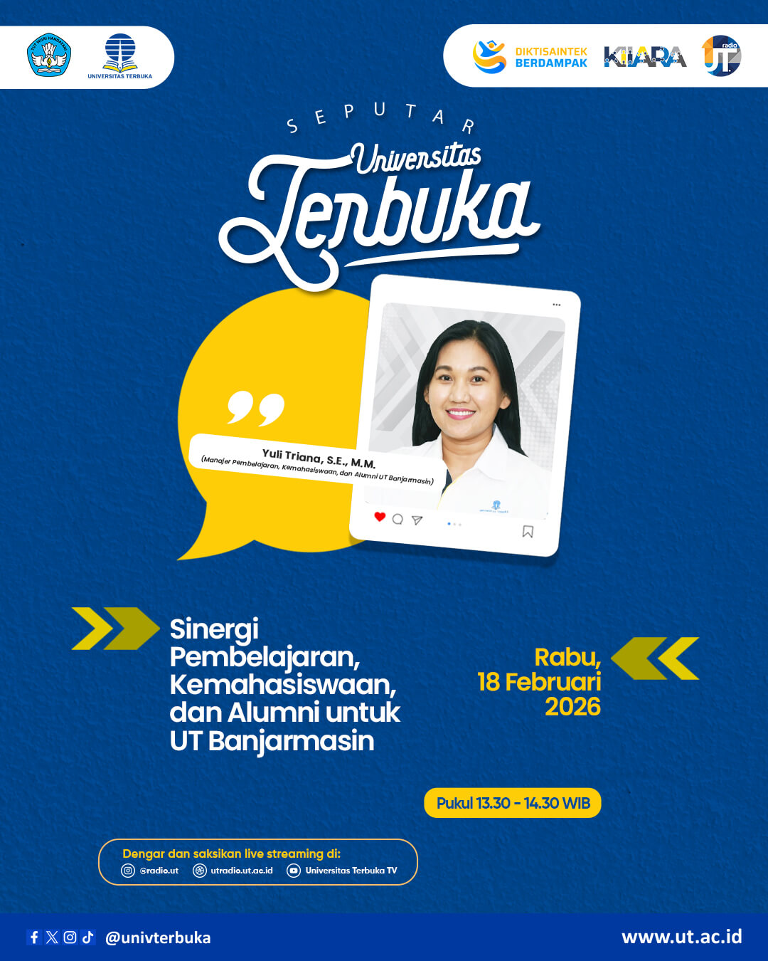 Sinergi Pembelajaran, Kemahasiswaan, dan Alumni untuk UT Banjarmasin