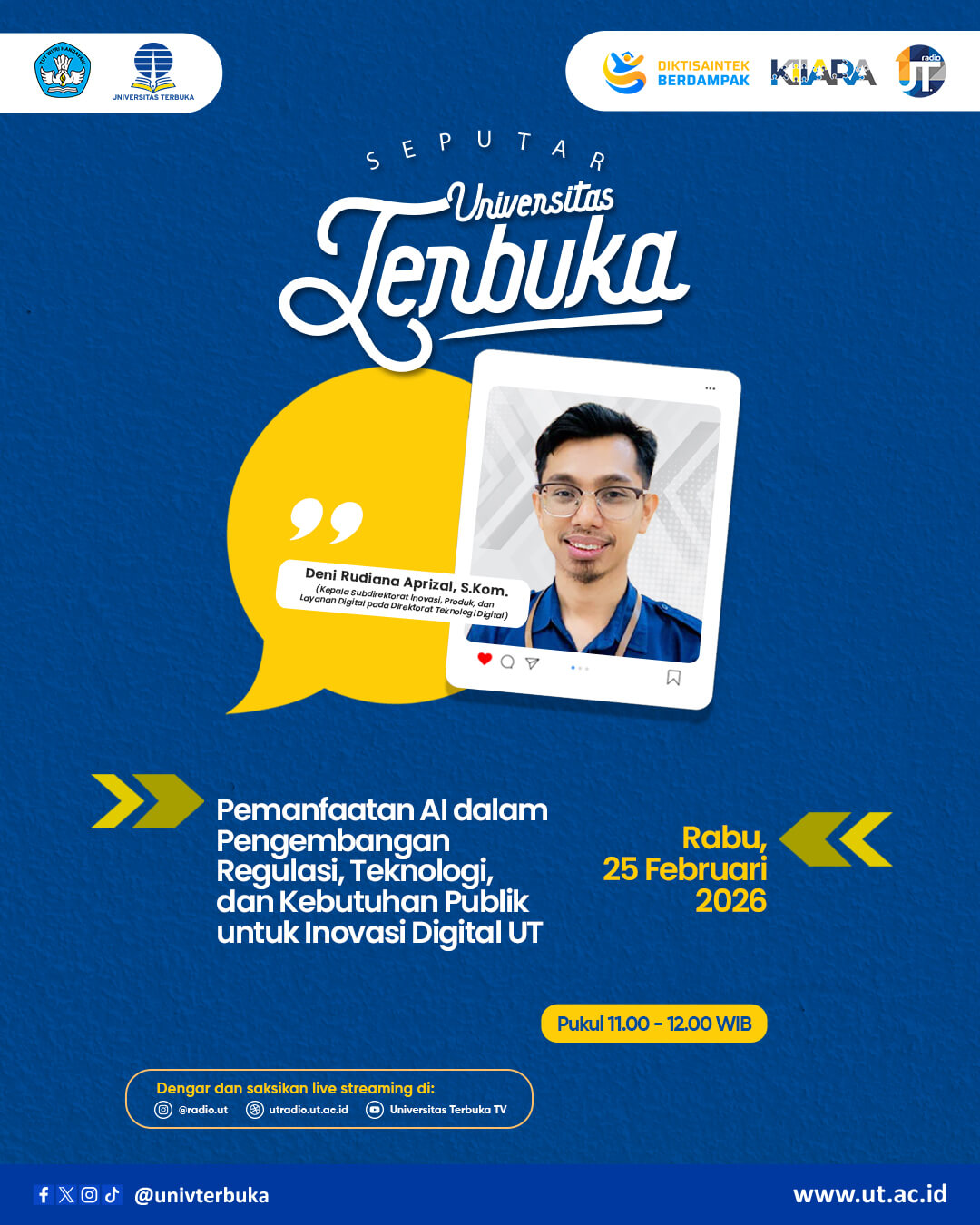 Pemanfaatan AI dalam Pengembangan Regulasi, Teknologi, dan Kebutuhan Publik untuk Inovasi Digital UT