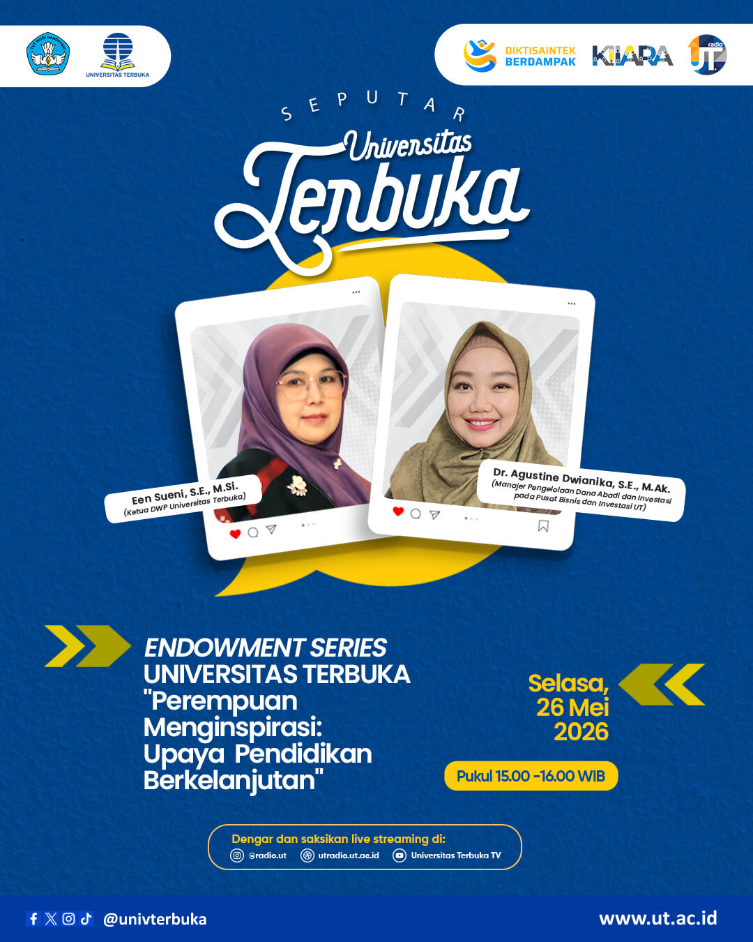 ENDOWMENT SERIES UT  "Perempuan Menginspirasi: Upaya  Pendidikan Berkelanjutan 