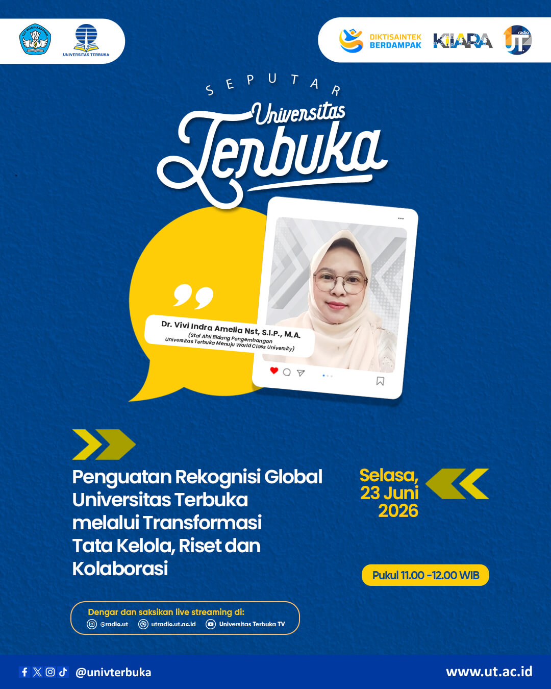 Penguatan Rekognisi Global Universitas Terbuka Melalui Transformasi Tata Kelola, Riset dan Kolaborasi 