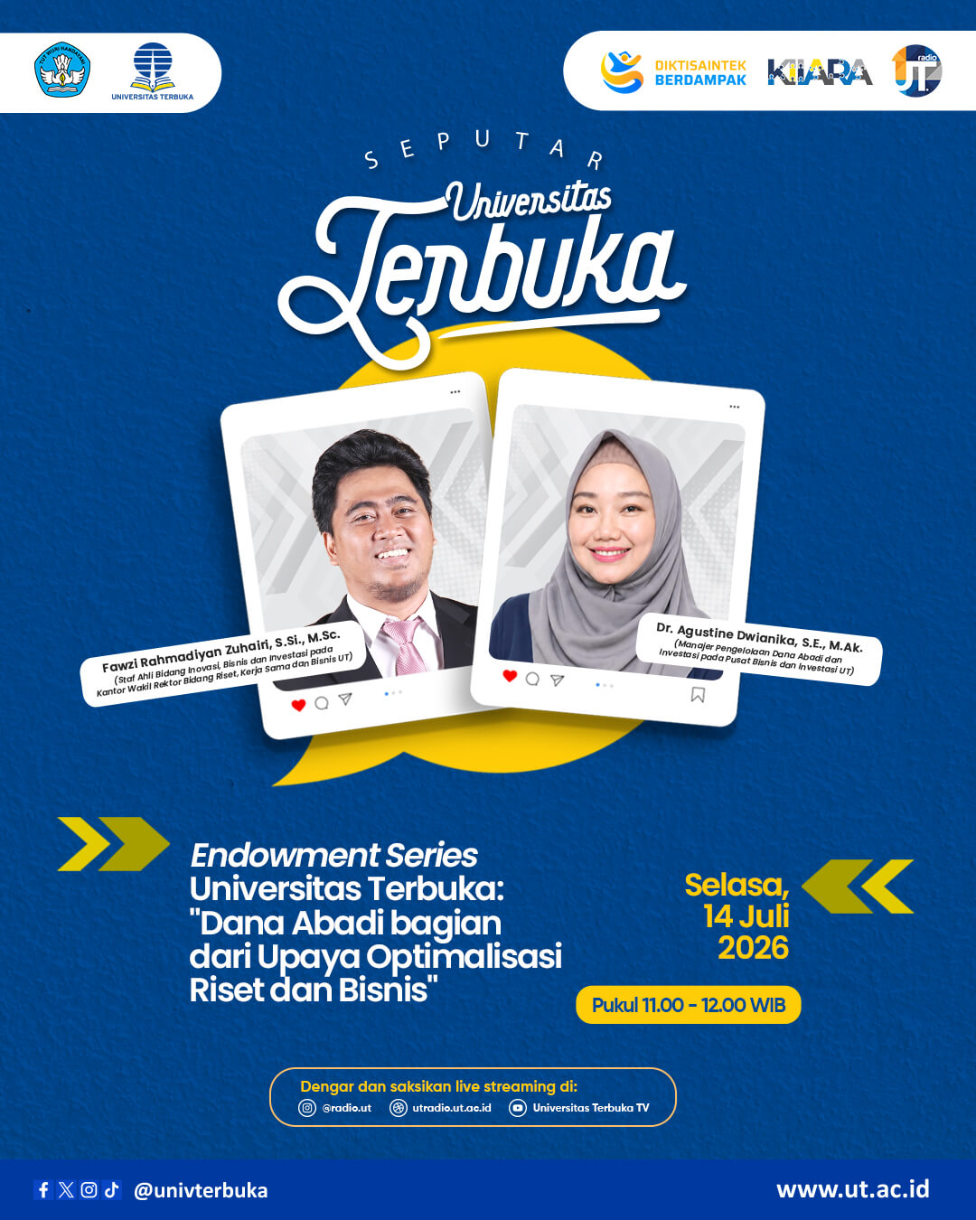 Endowment Series Universitas Terbuka: "Dana Abadi bagian dari Upaya Optimalisasi Riset dan Bisnis"