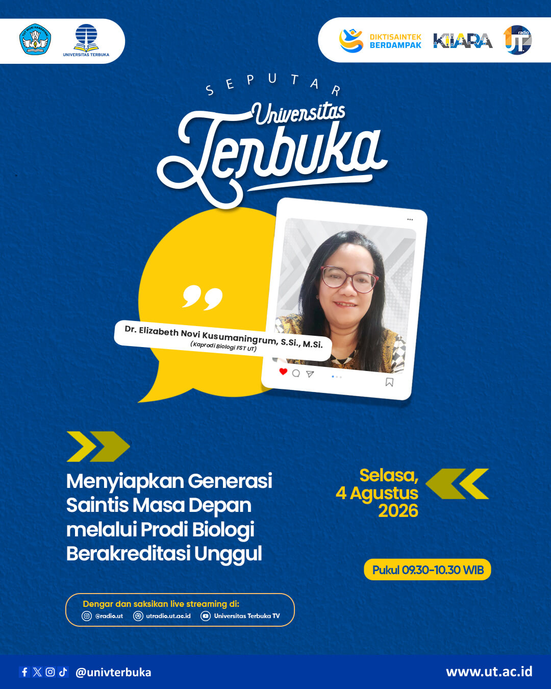 Menyiapkan Generasi Saintis Masa Depan melalui Prodi Biologi Berakreditasi Unggul