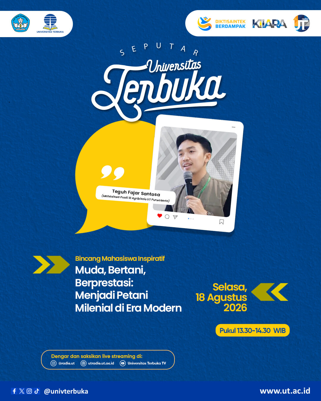 Bincang Mahasiswa Inspiratif  “Muda, Bertani, Berprestasi: Menjadi Petani Milenial di Era Modern”