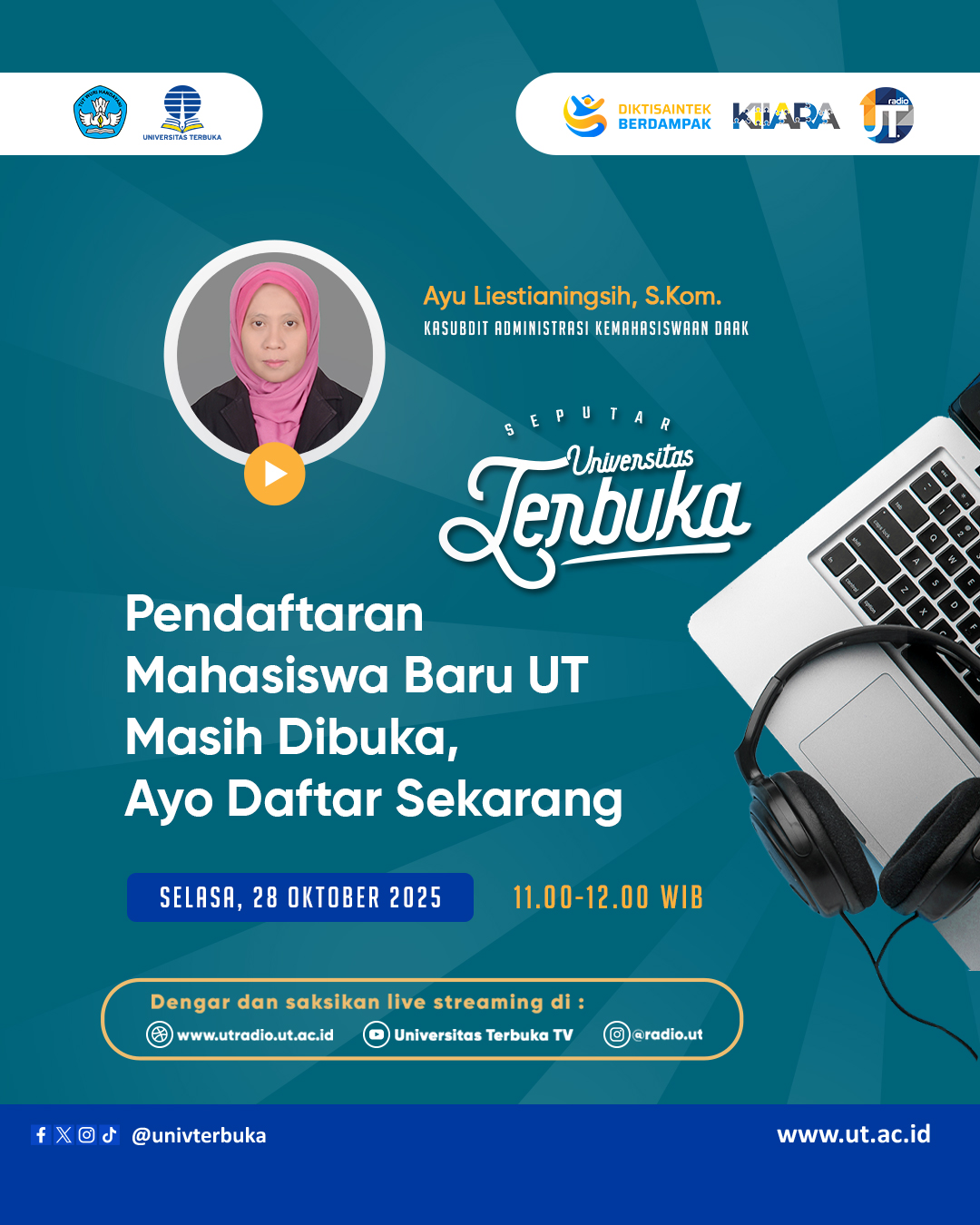 Pendaftaran Mahasiswa Baru UT Masih Dibuka, Ayo Daftar Sekarang