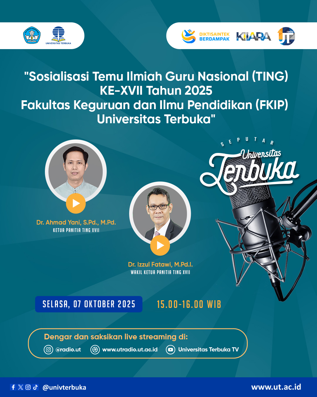 Sosialisasi Temu Ilmiah Nasional Guru (TING) ke-XVII Tahun 2025 Fakultas Keguruan dan Ilmu Pendidikan (FKIP) Universitas Terbuka