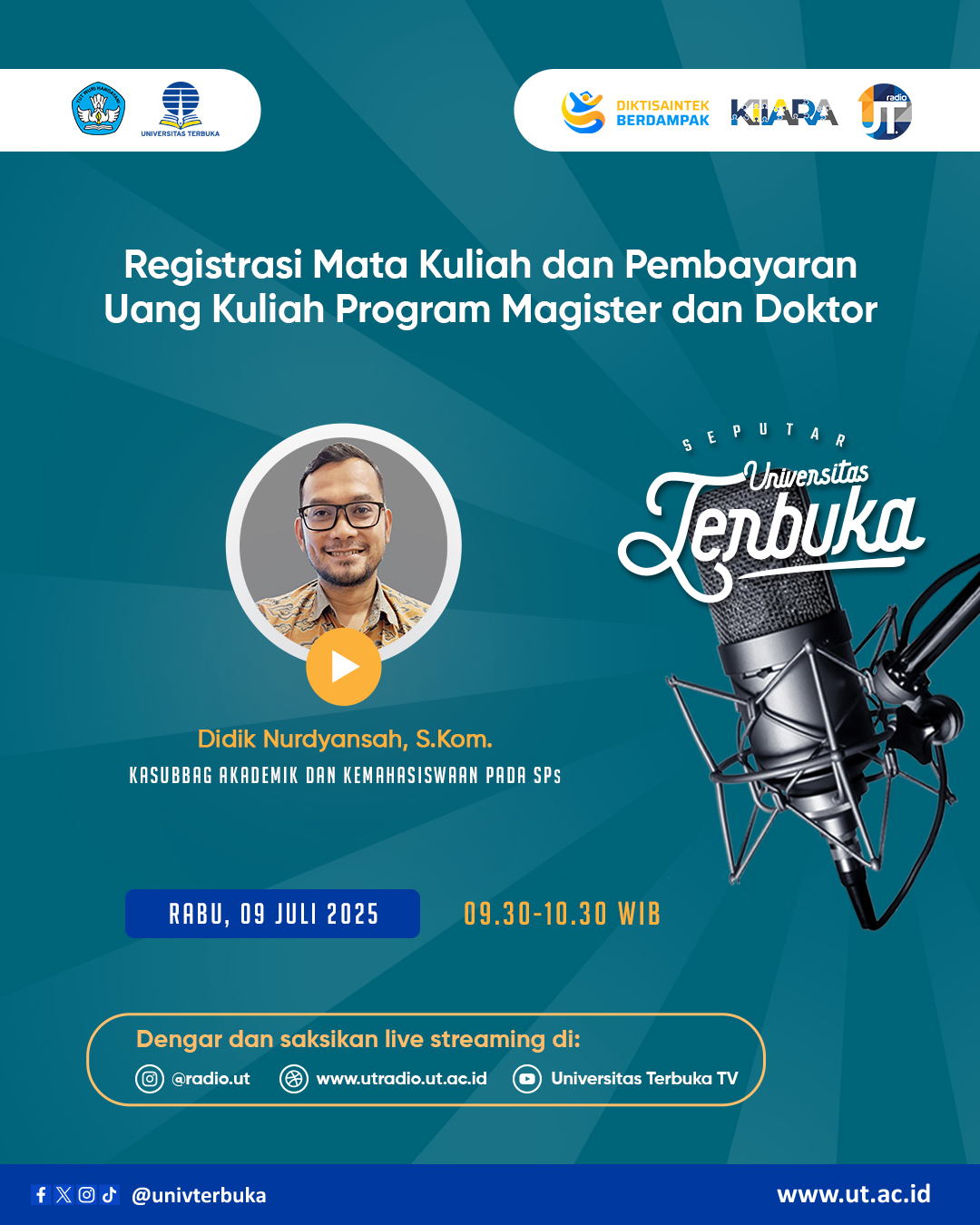 Registrasi Matakuliah dan Pembayaran Uang Kuliah Program Magister dan Doktor